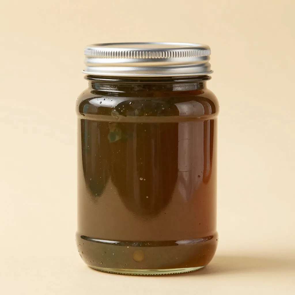 A large jar of sea moss gel on a light background